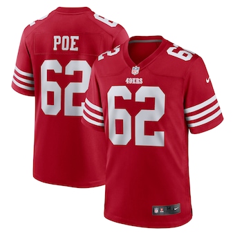 mens nike jason poe scarlet san francisco 49ers game player 